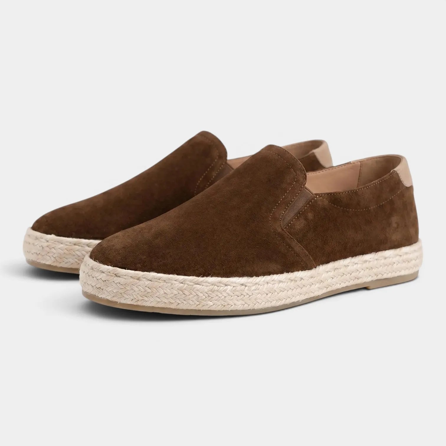 Men's suede round-toe flat slip-on loafers, view 1