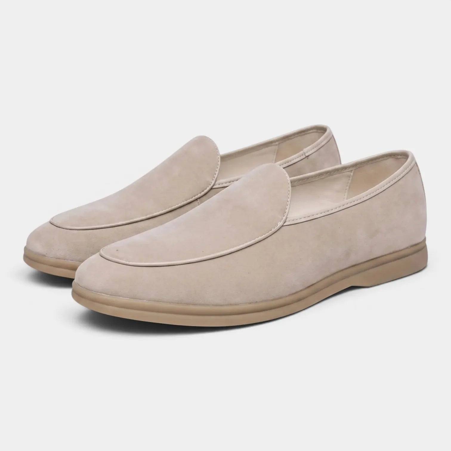 Men's soft suede flat slip-on loafers, view 1