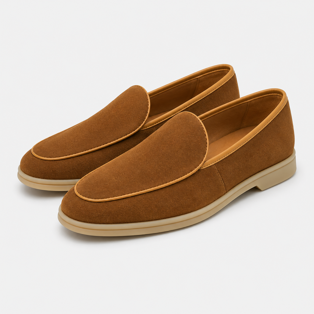 Men's soft suede flat slip-on loafers, view 5