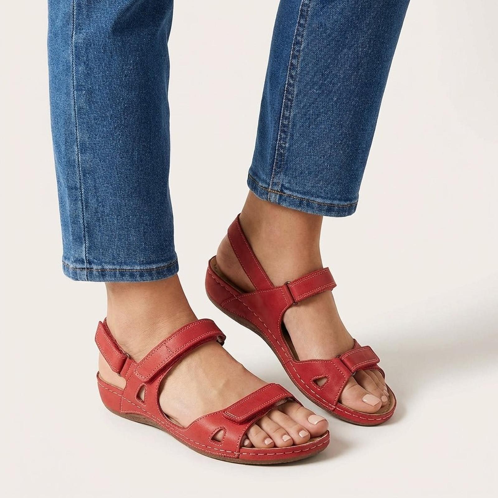 Women's open-toe adjustable strap sandals, view 4