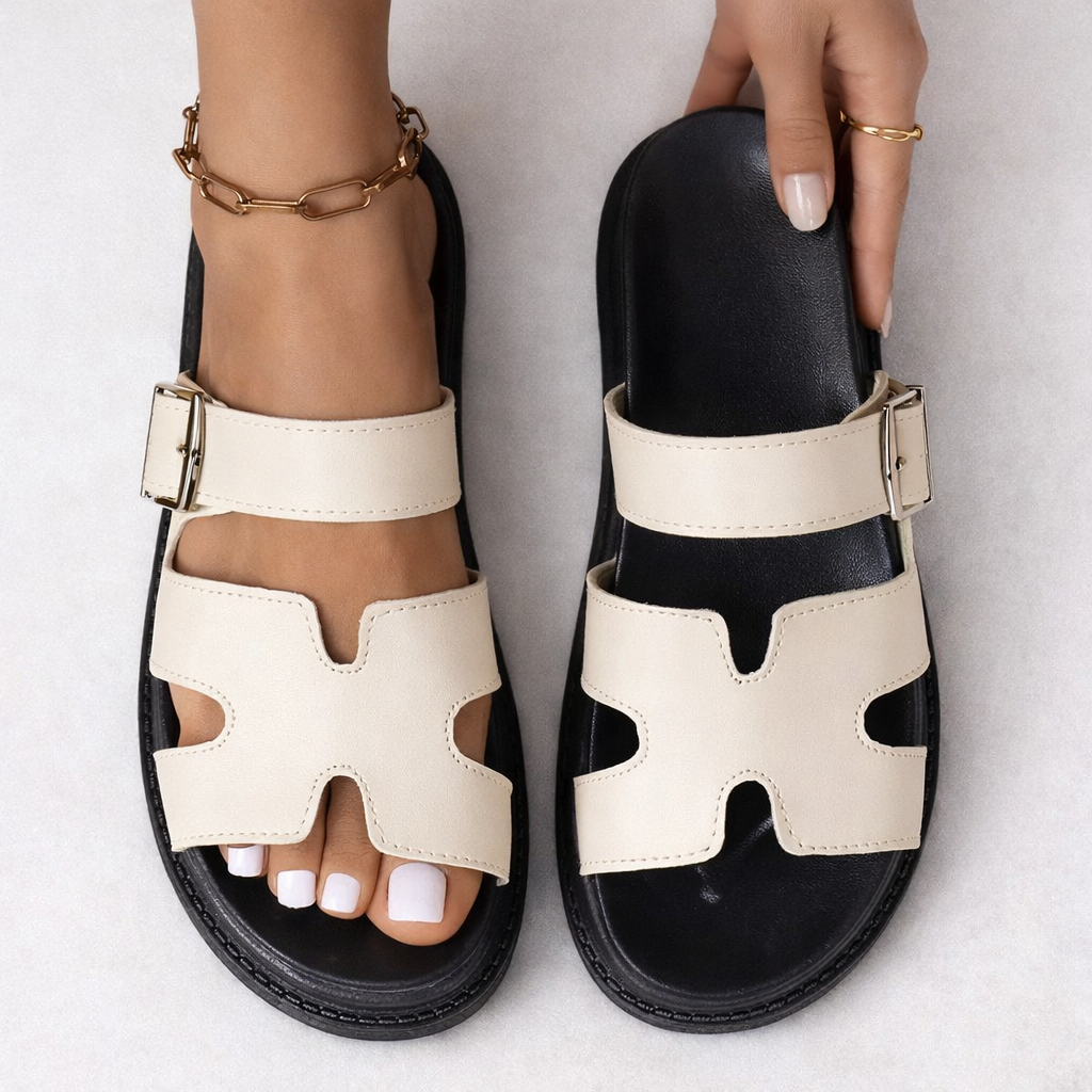 Women's Multi-Strap Buckle Flatform Sandals | Open Toe Summer Casual Shoes
