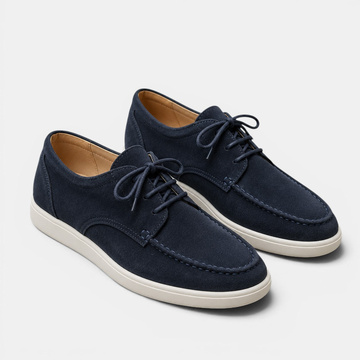 Men's derby lace-up loafers in Navy - front view