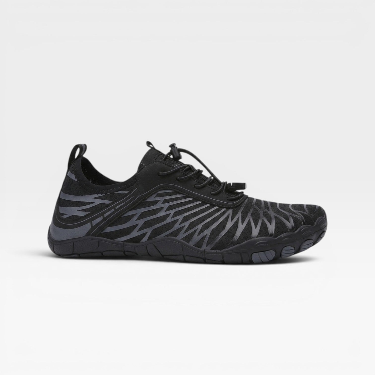 Men's barefoot quick-dry mesh trainers in black lightweight water shoes