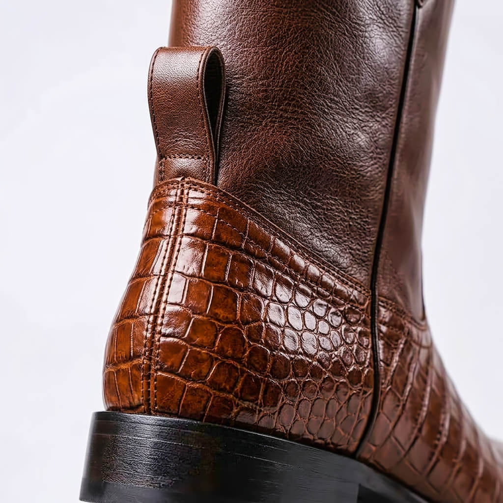 Men's Croc-Print Western Cowboy Boots - view 4
