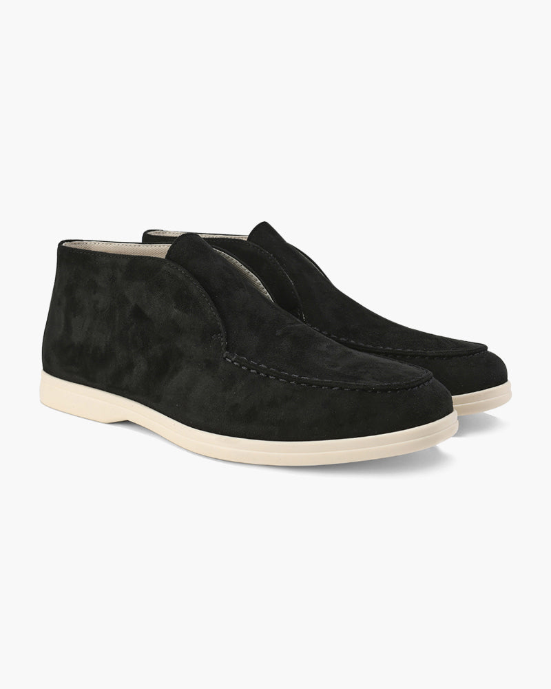Men's high-cut slip-on suede loafers - back view