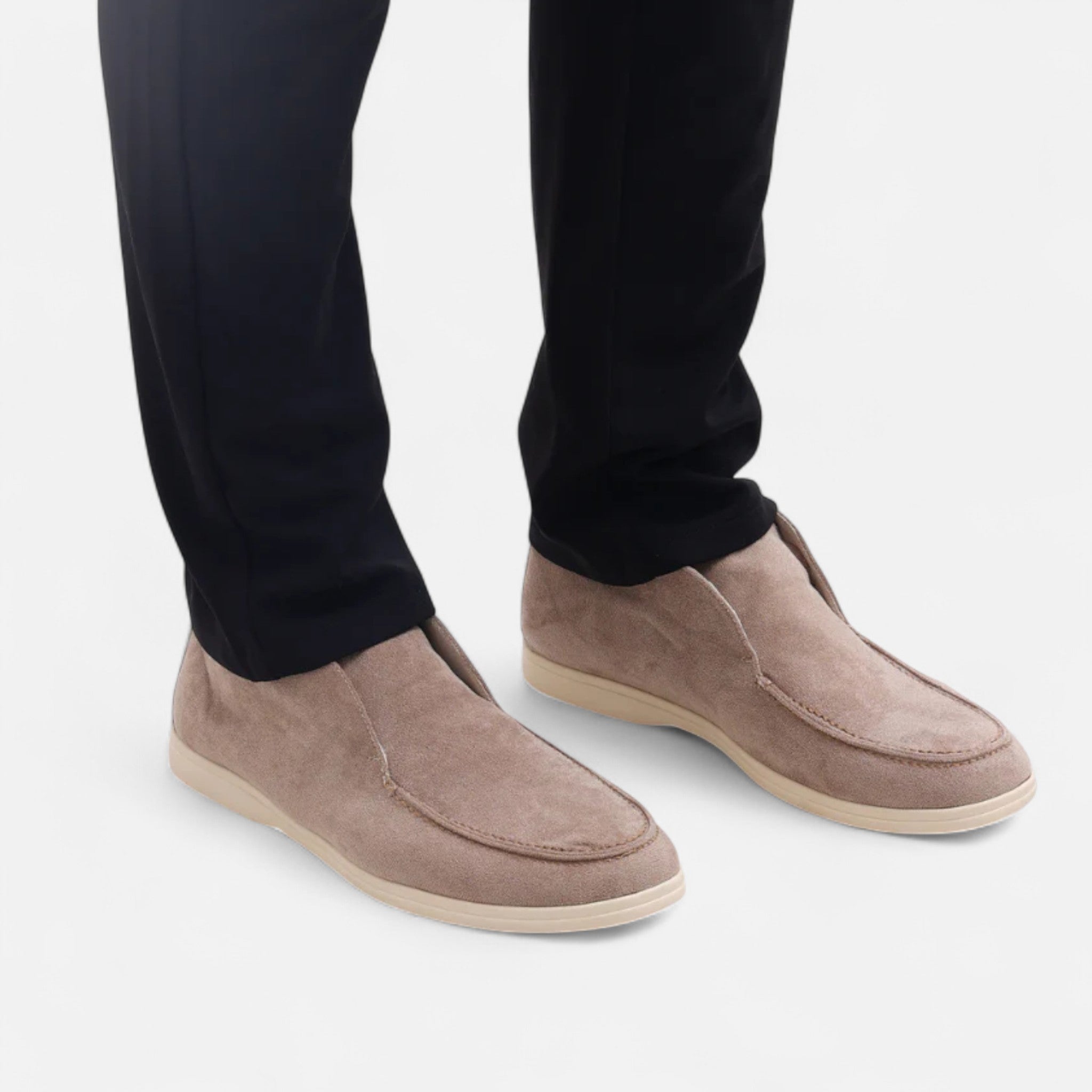 Men's high-cut suede loafers - back view