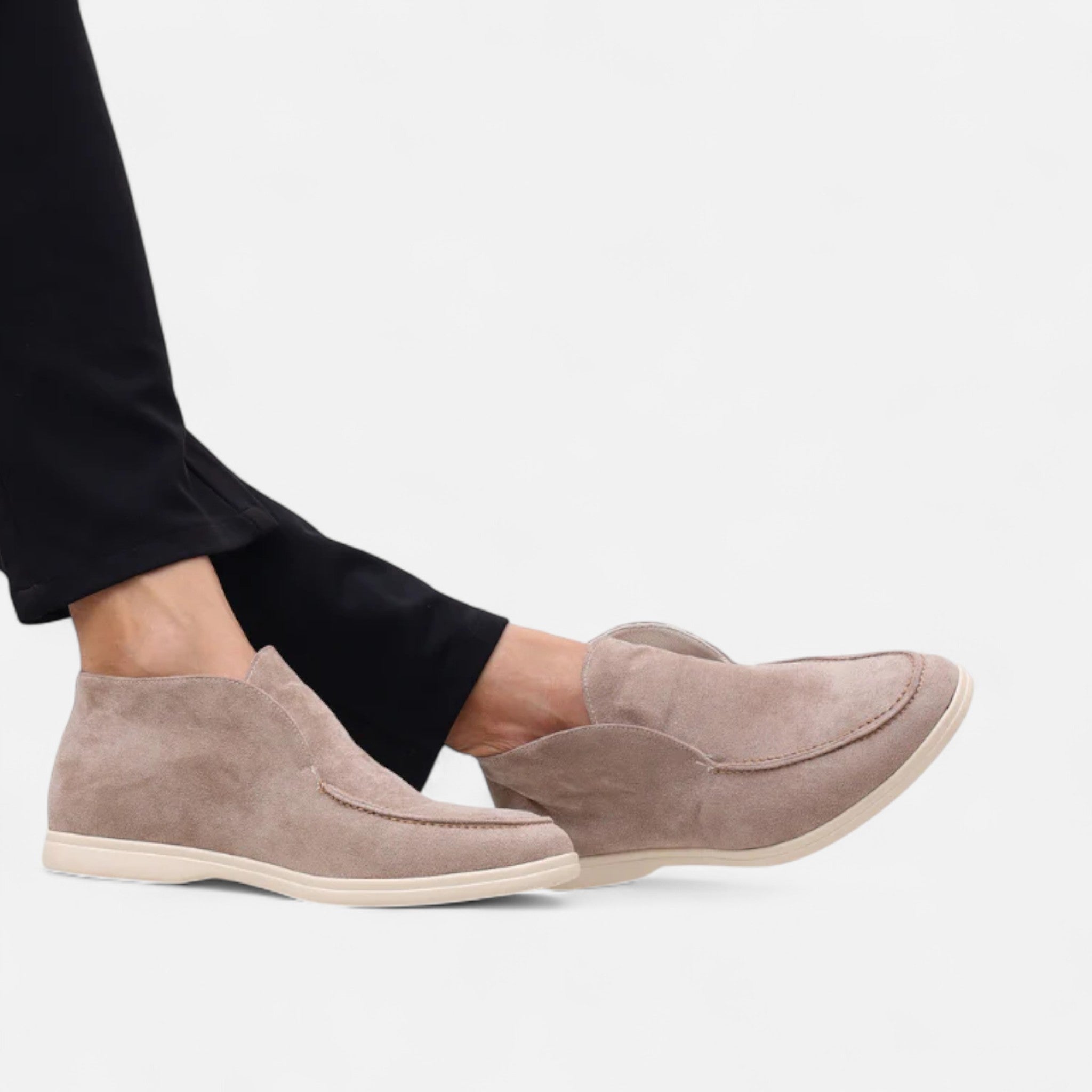 Men's high-cut suede loafers - side view