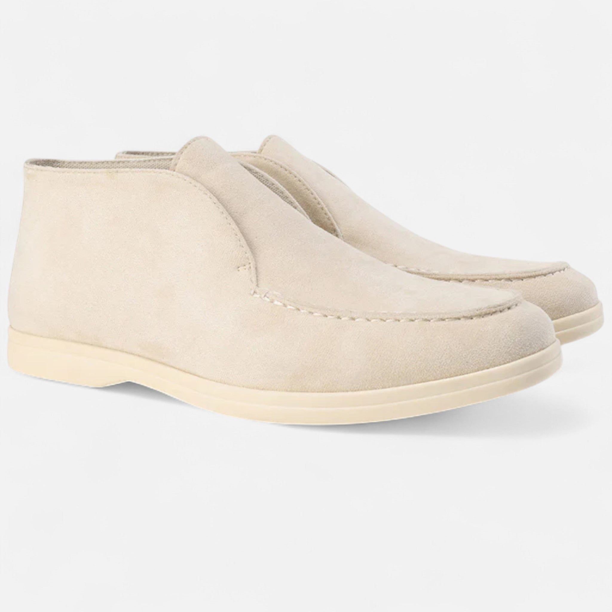 Men's high-cut suede loafers in Sky Blue - front view