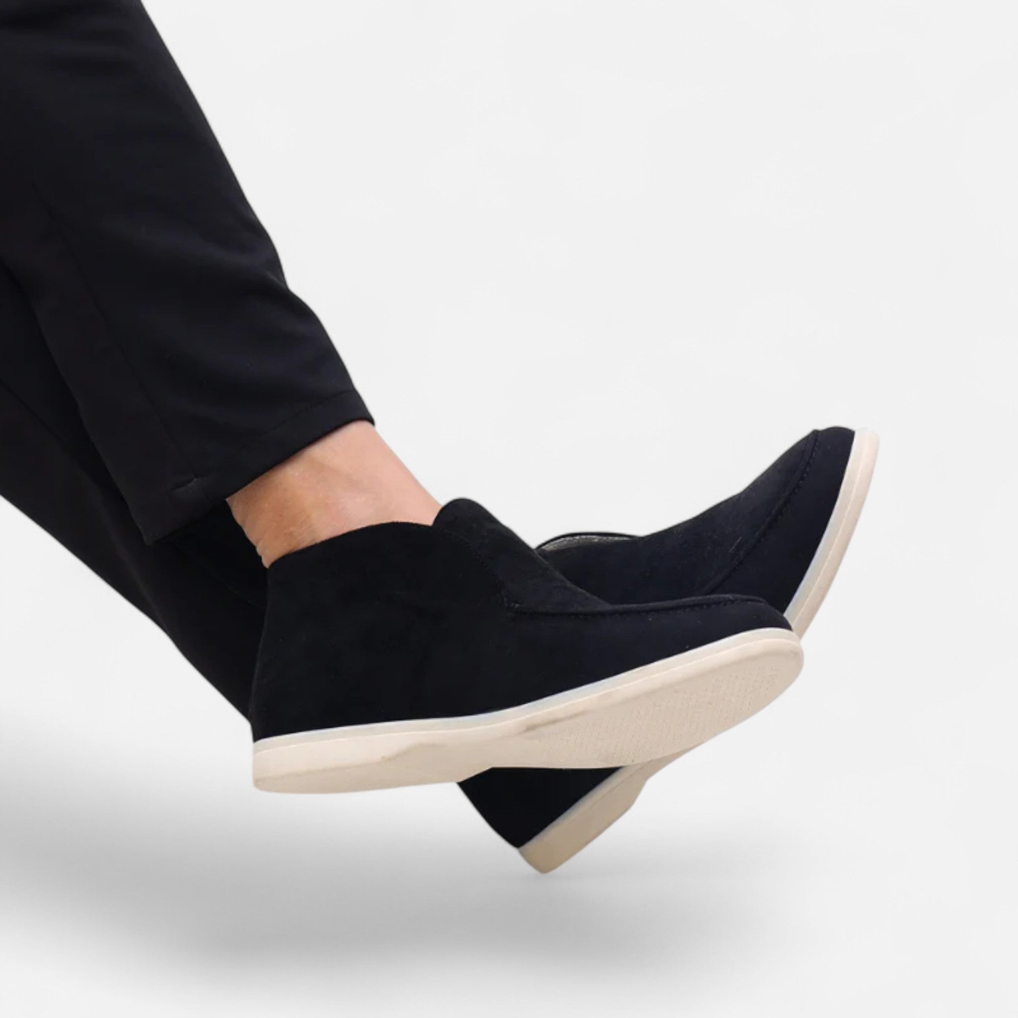 Men's high-cut suede loafers - sole view
