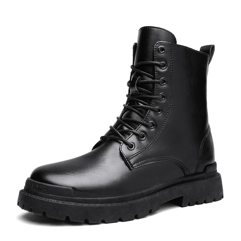 Men's Lace-Up and Side Zip Combat Style Ankle Boots - view 4