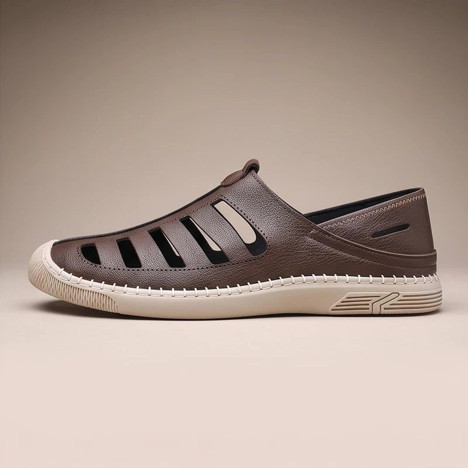 Men's leather fisherman sandals - side view
