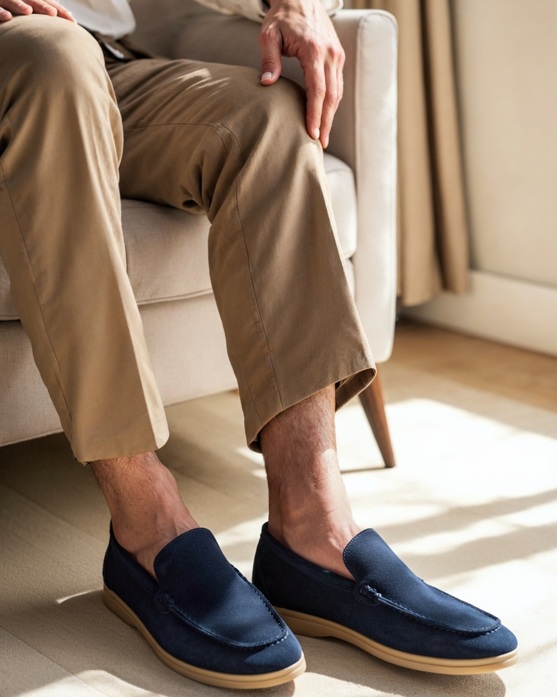 Men's suede loafers - lifestyle view