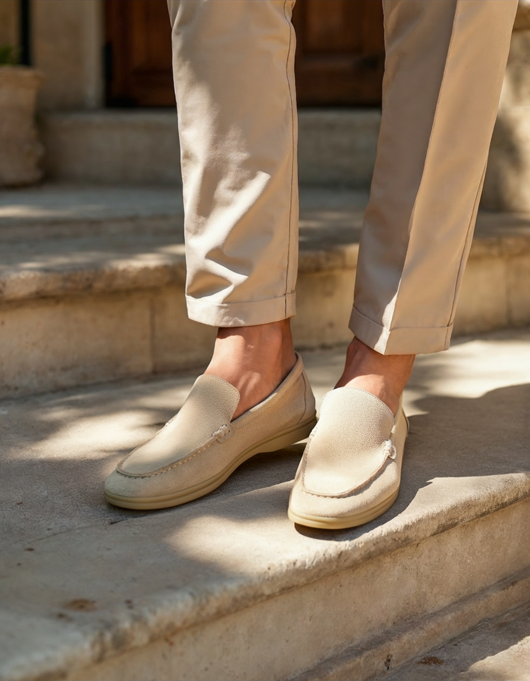 Men's suede loafers - texture detail