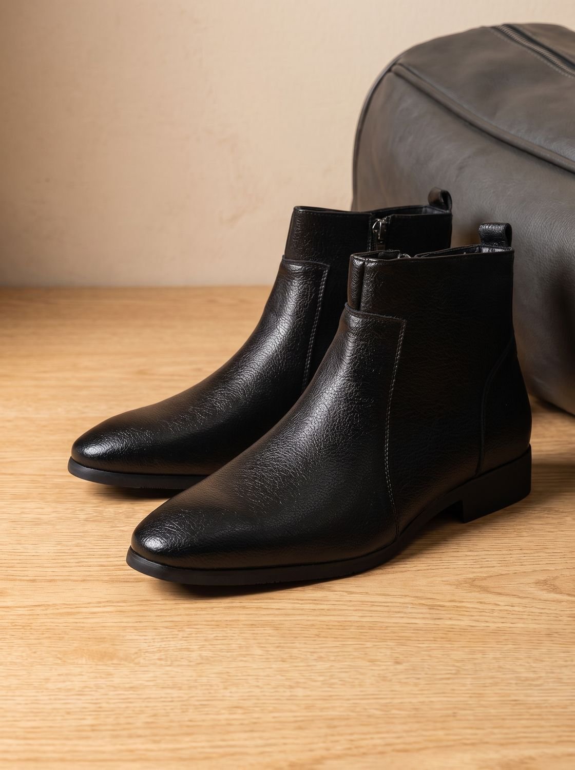 Men's Side-Zip Ankle Boots with Pointed Toe - view 15