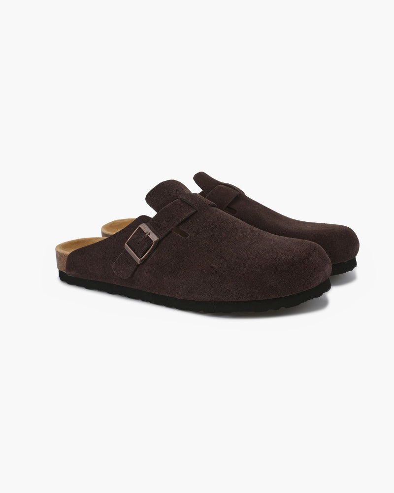 Men's suede clogs - heel view