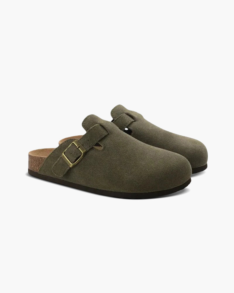 Men's suede clogs - full view