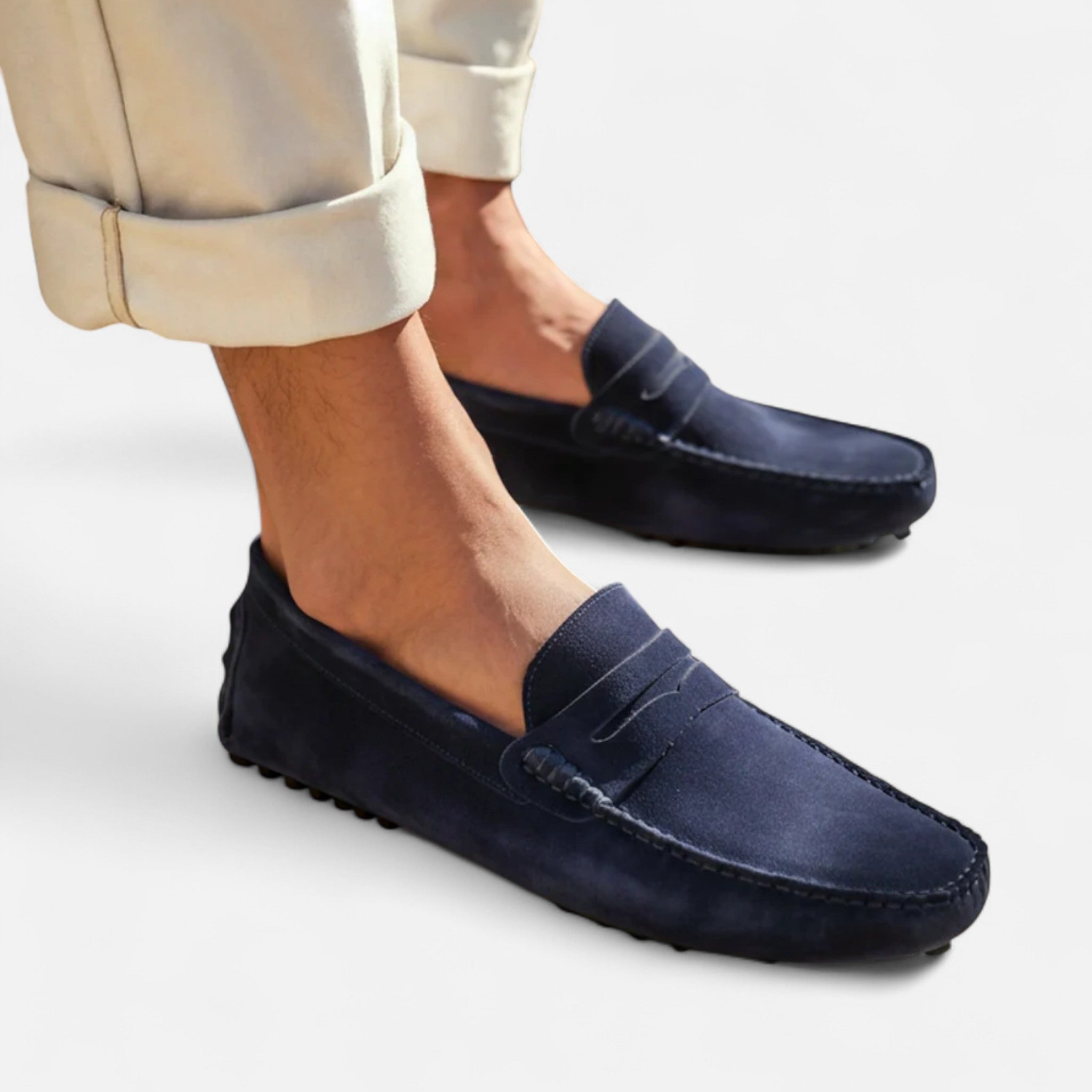 Men's suede driver loafers - lifestyle view