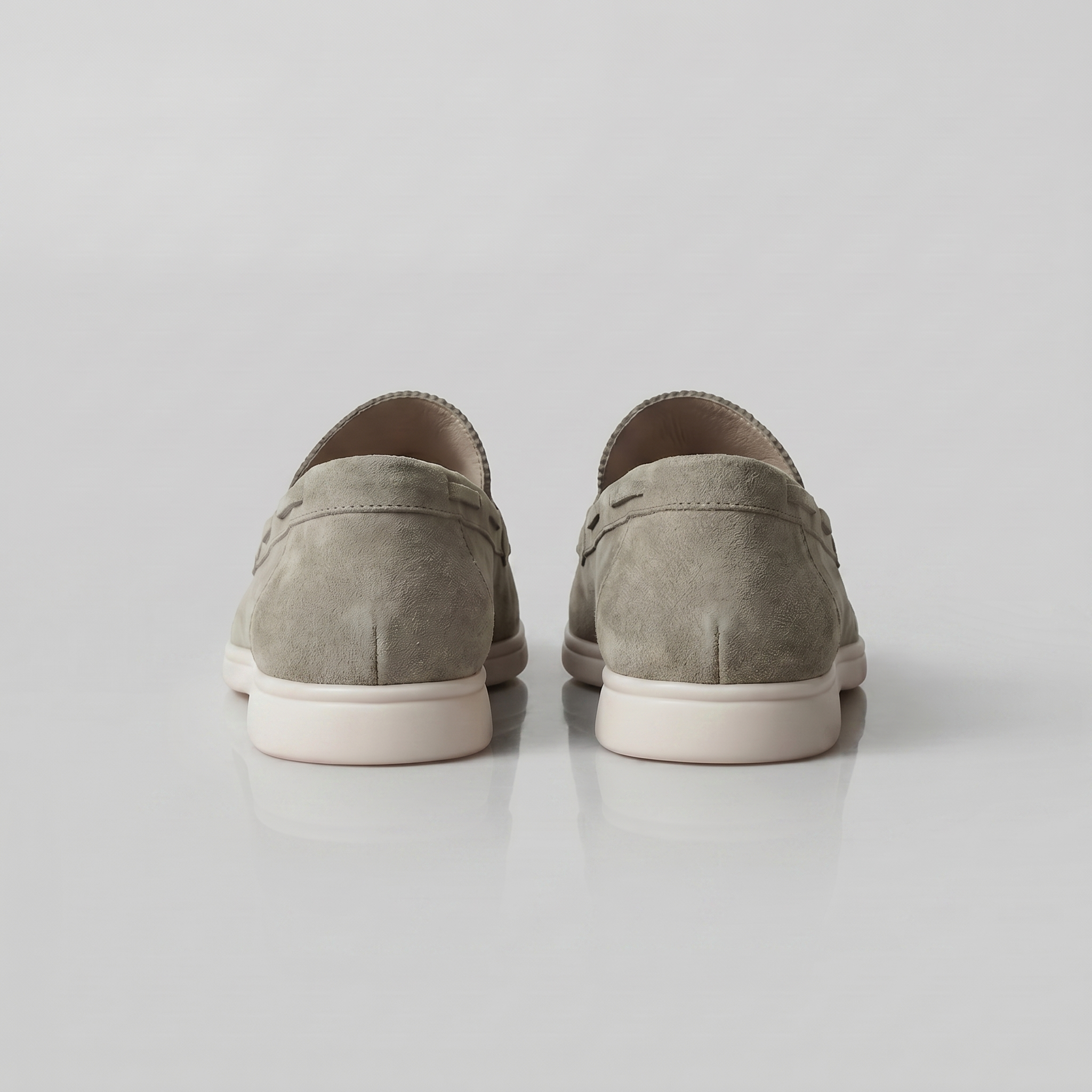Men's suede loafers upper texture - detail view