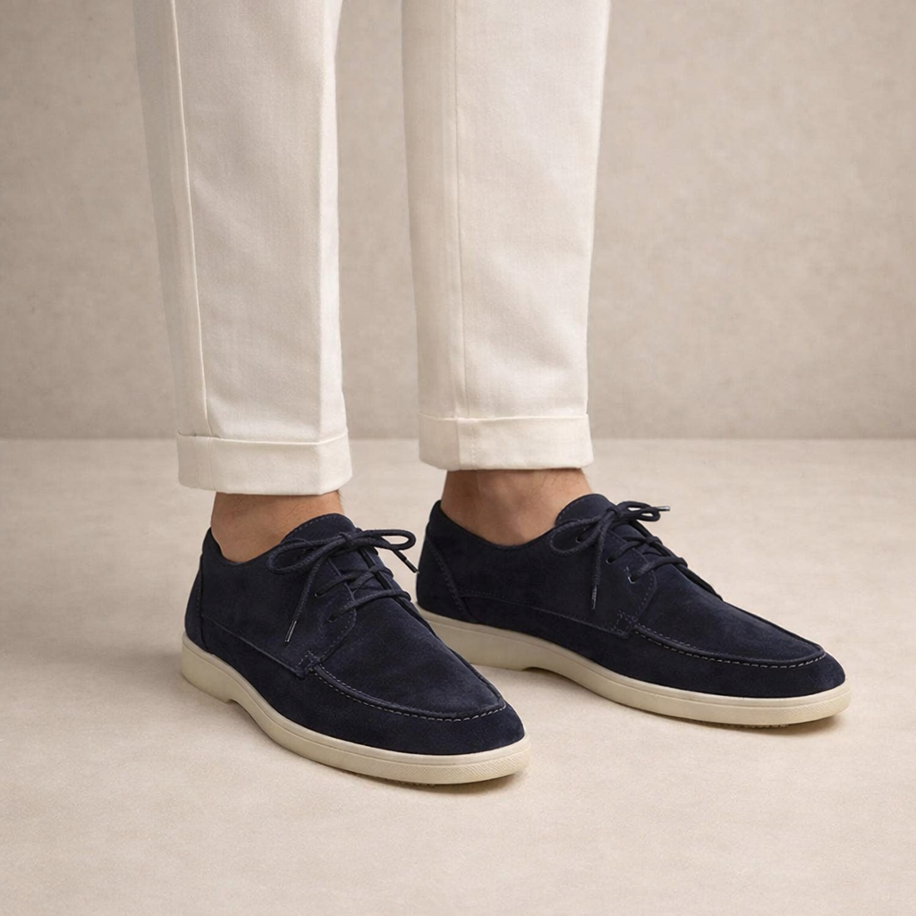 Men's suede lace-up dress shoes - sole view