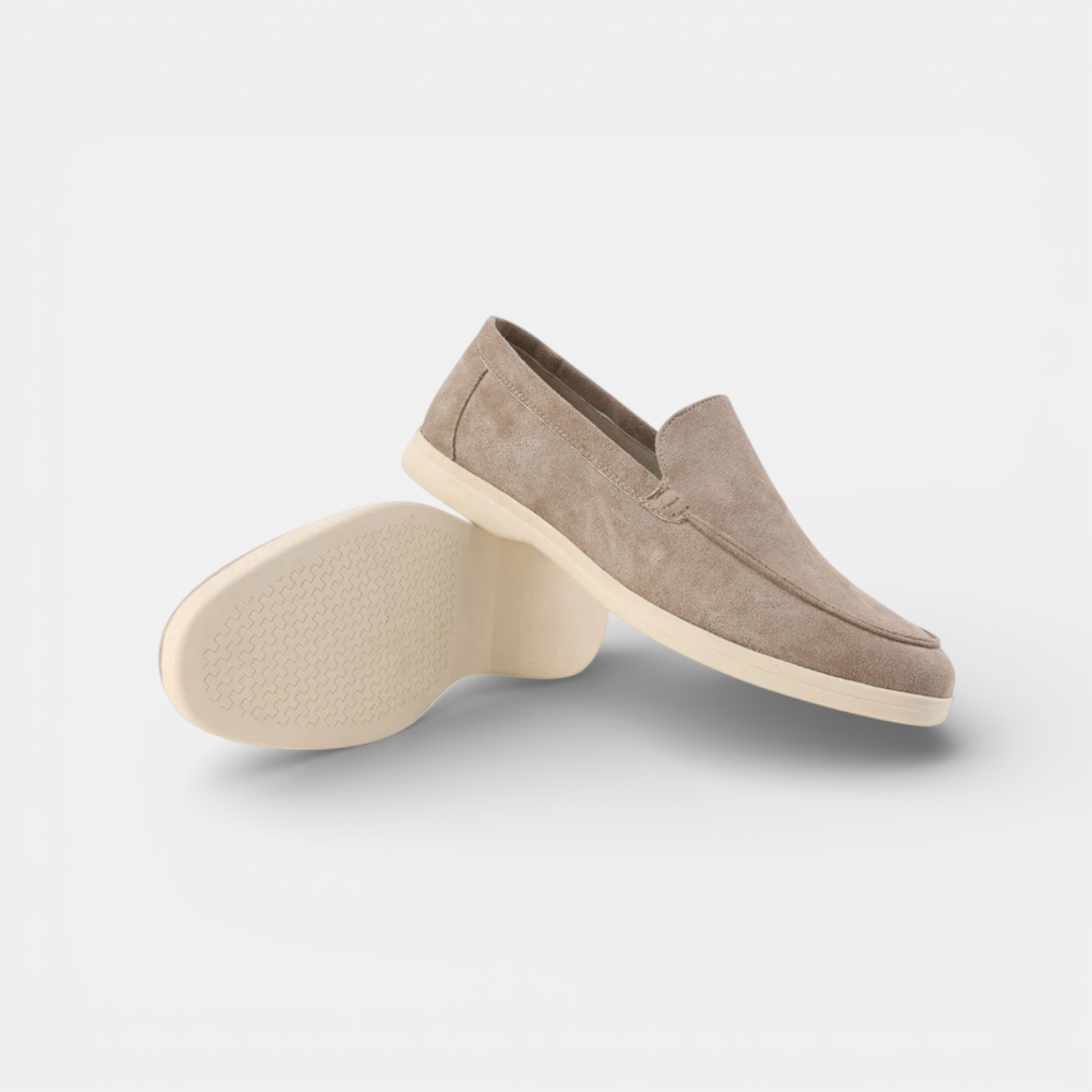 Men's suede summer loafers in Mocha - front view