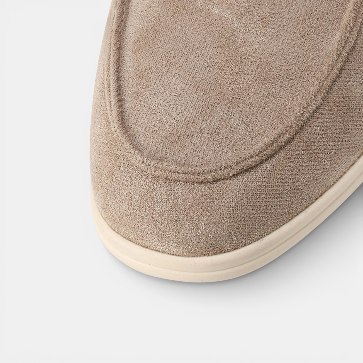 Men's suede summer loafers in Light Grey - front view