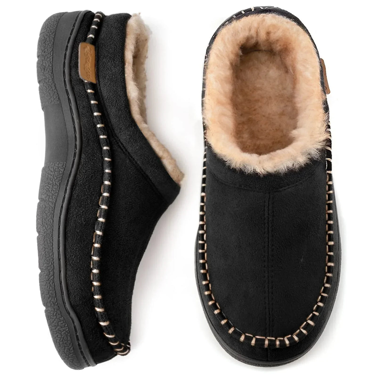 Men's Warm Lined Slippers with Non-Slip Sole - view 3