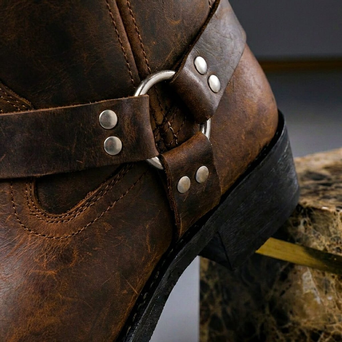 Men's Western Harness Boots with Block Heel - view 4