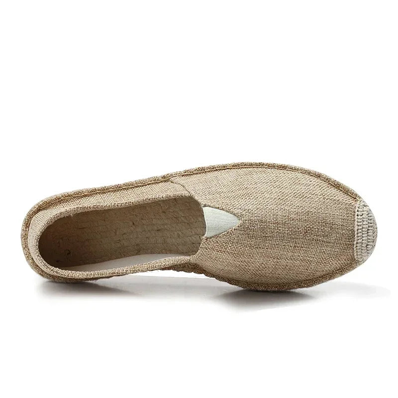 Men's linen espadrille loafers - sole view
