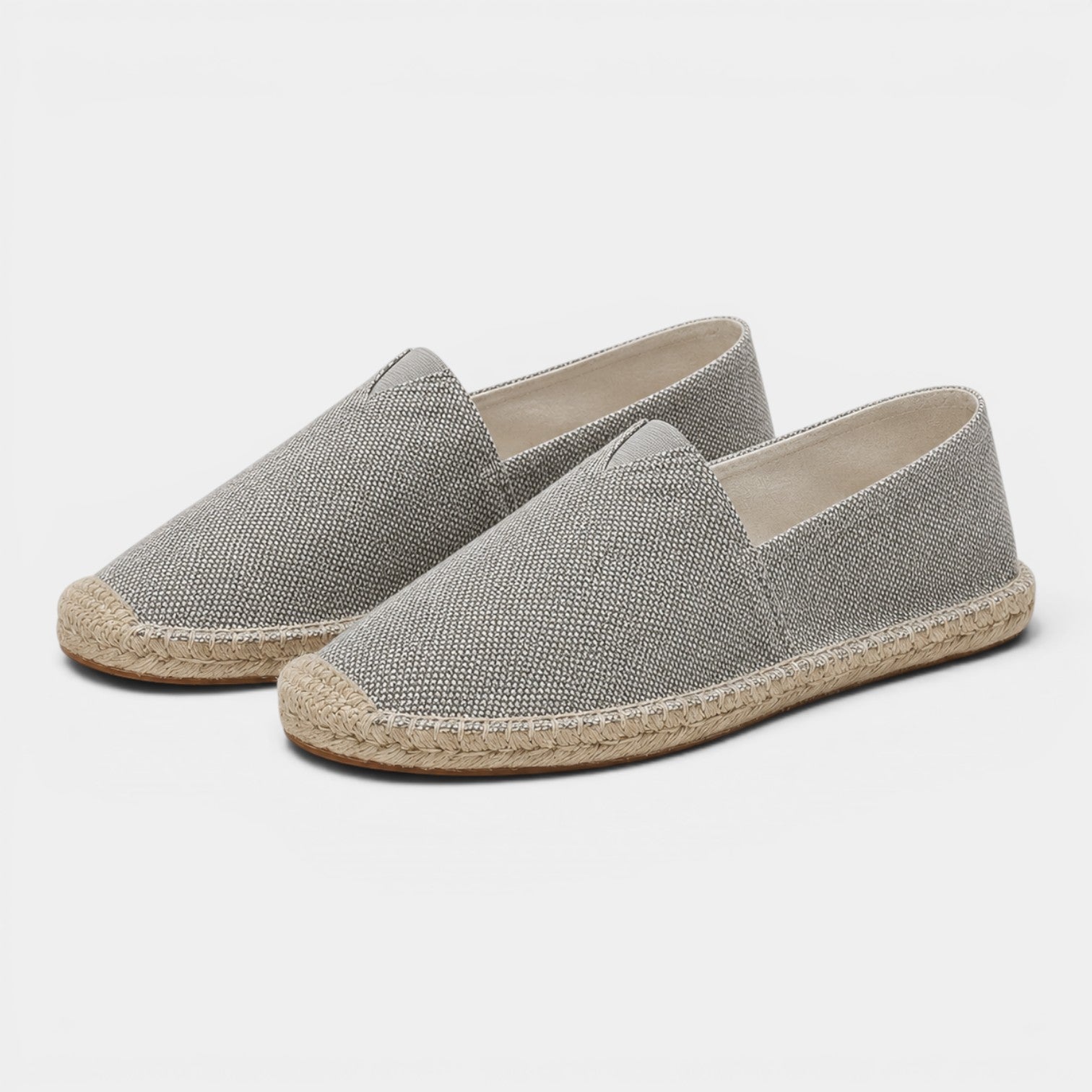 Men's linen espadrille loafers in Beige - front view
