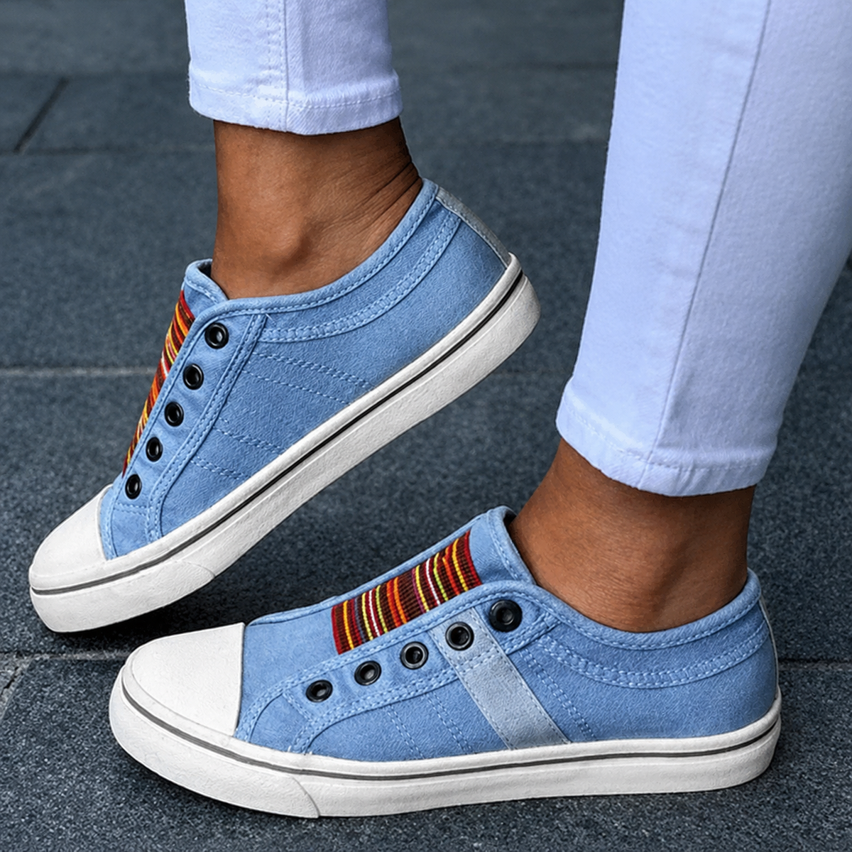 Women's Classic Elastic Canvas Sneakers - view 1