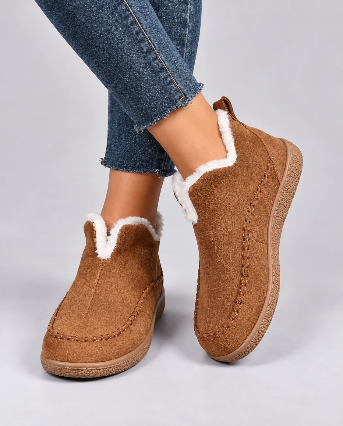 Women's Faux Fur Lined Slip-On Ankle Boots - view 2