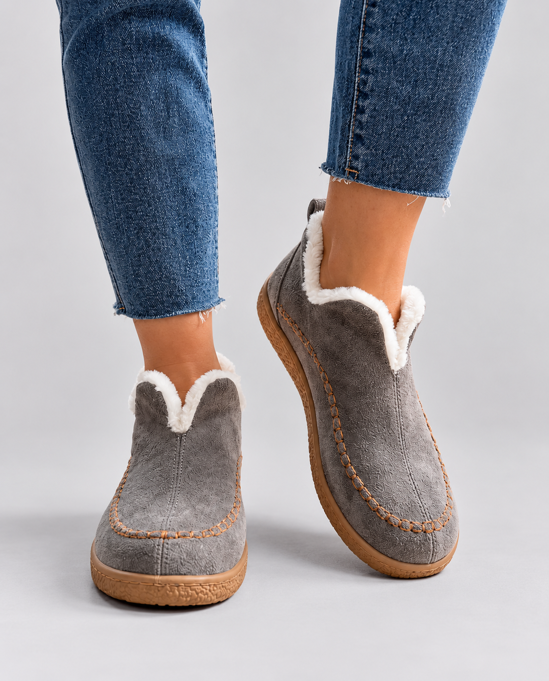 Women's Faux Fur Lined Slip-On Ankle Boots - view 3