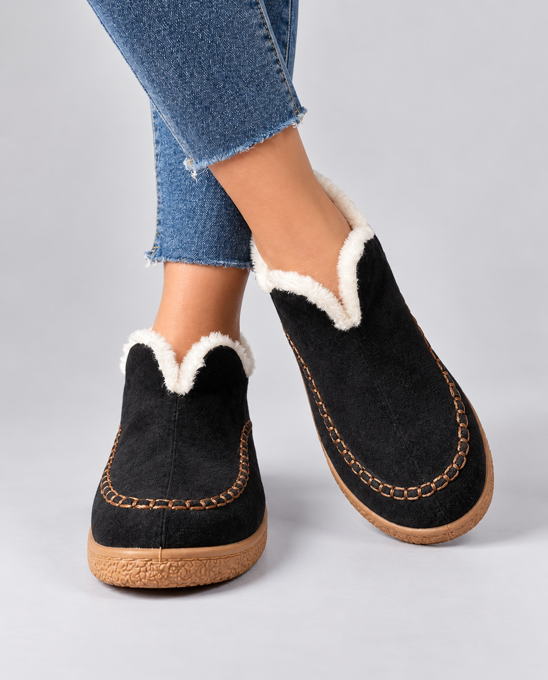 Women's Faux Fur Lined Slip-On Ankle Boots - view 4