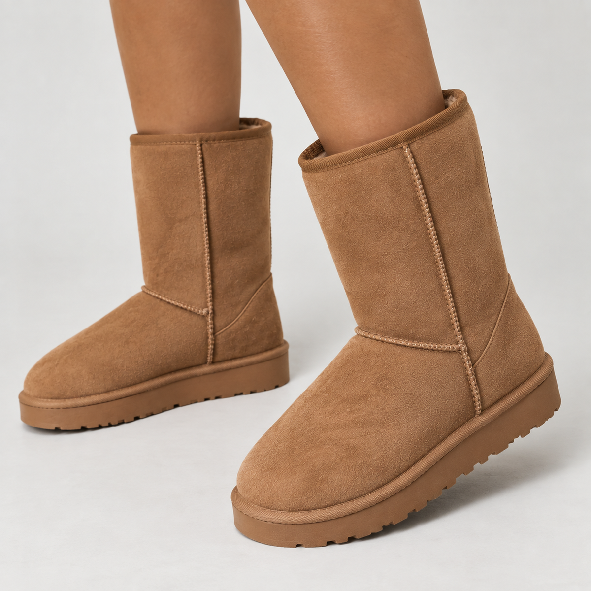 Women's Faux Suede Lined Winter Boots - view 2