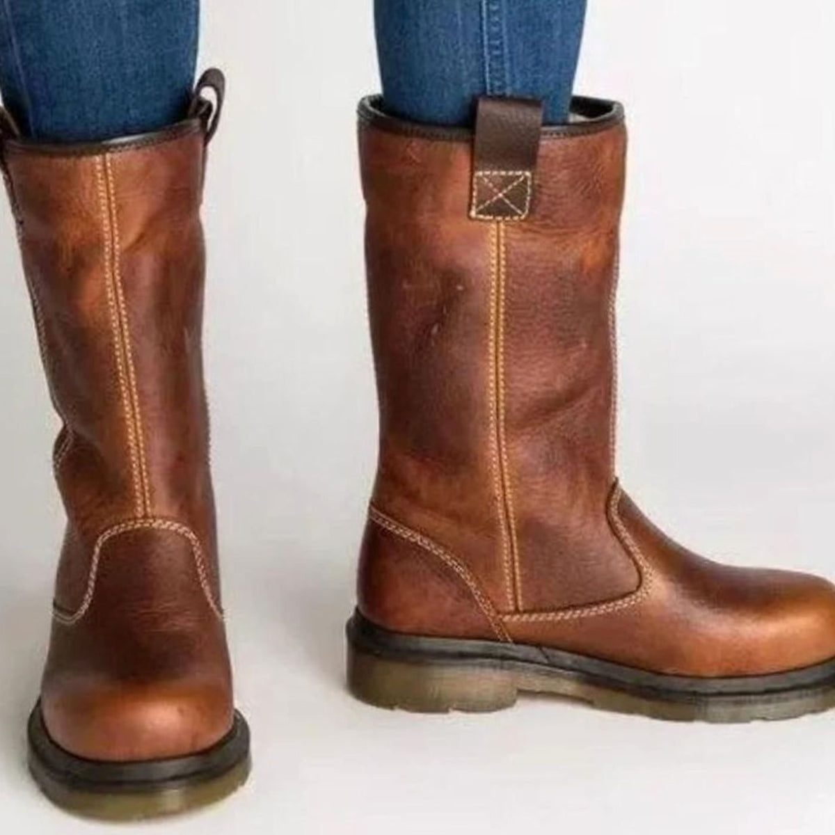Women's Fleece-Lined Leather Mid-Calf Winter Boots - view 2