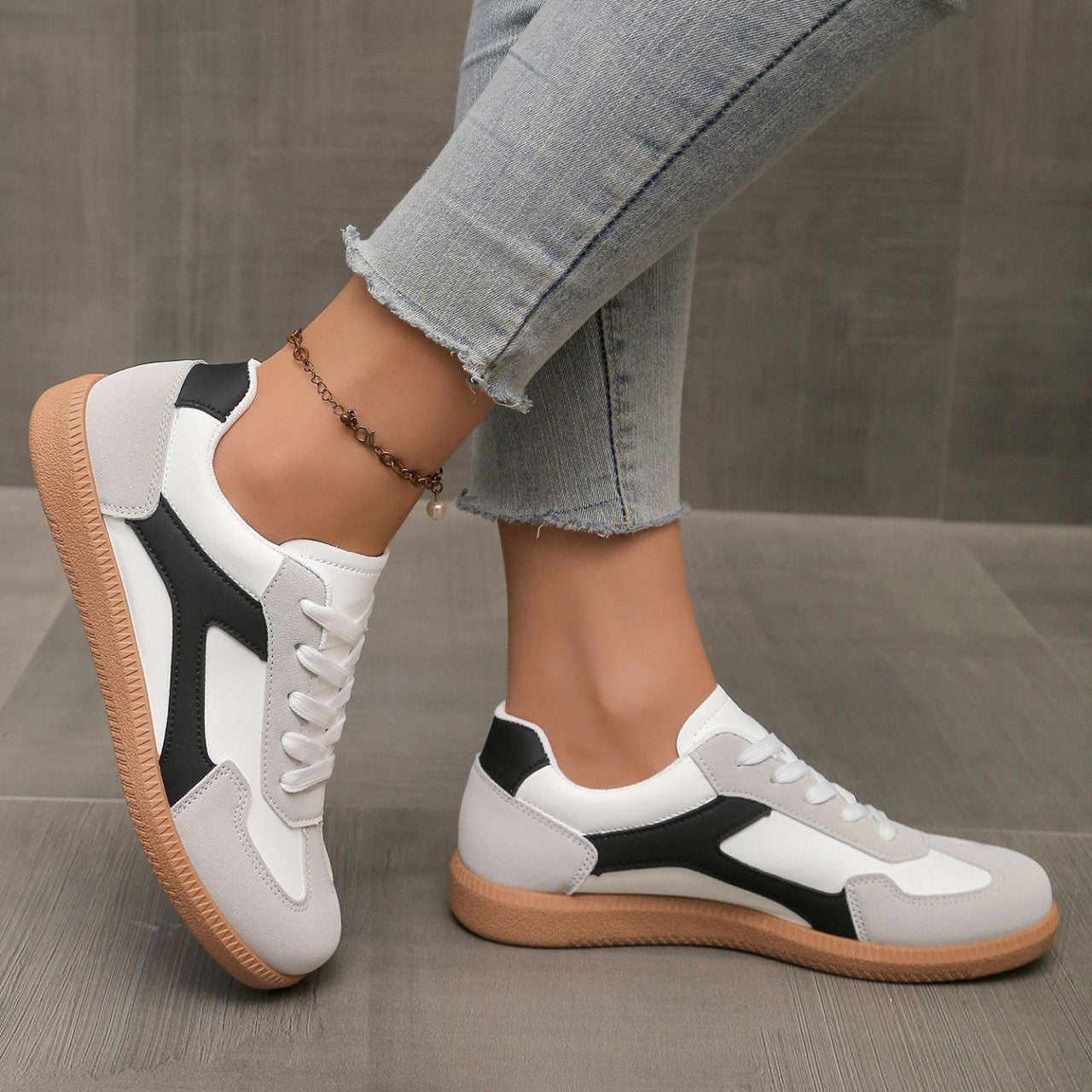 women's lightweight orthopaedic trainers with cushioned insole - worn view