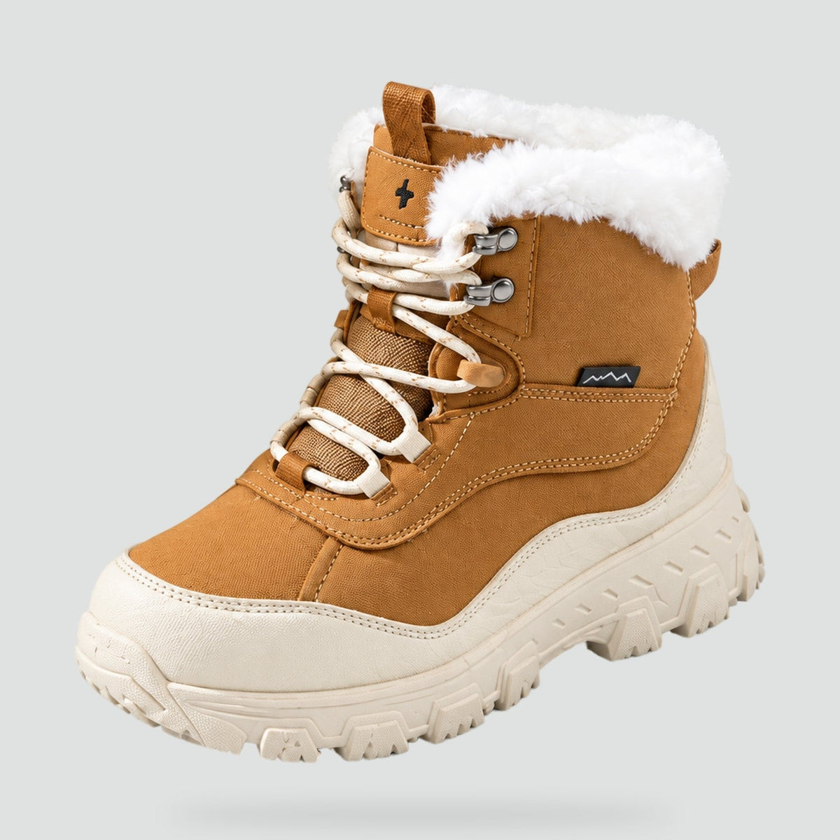 Women's Lined Lace-Up Winter Boots with Faux Fur Collar - view 1