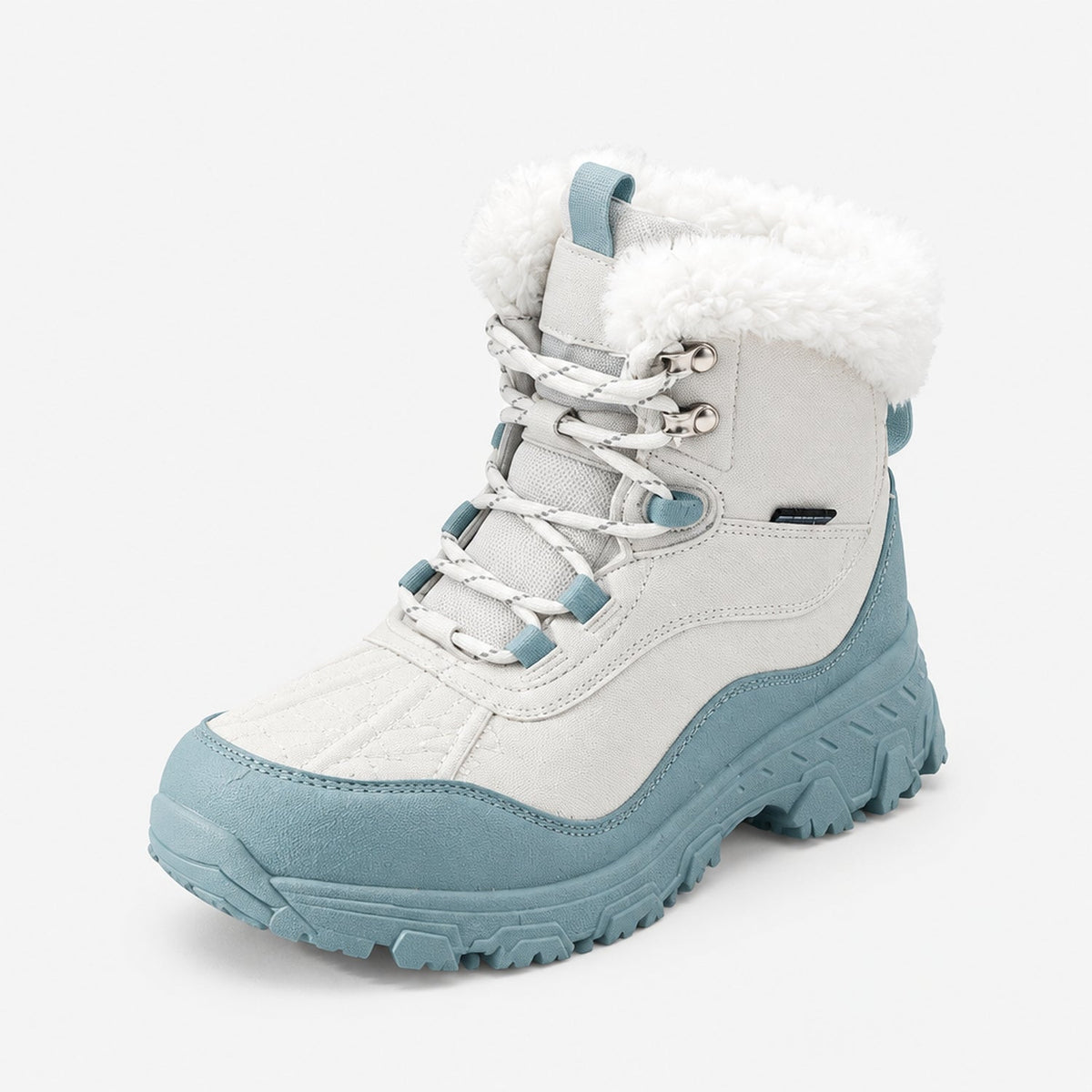 Women's Lined Lace-Up Winter Boots with Faux Fur Collar - view 5