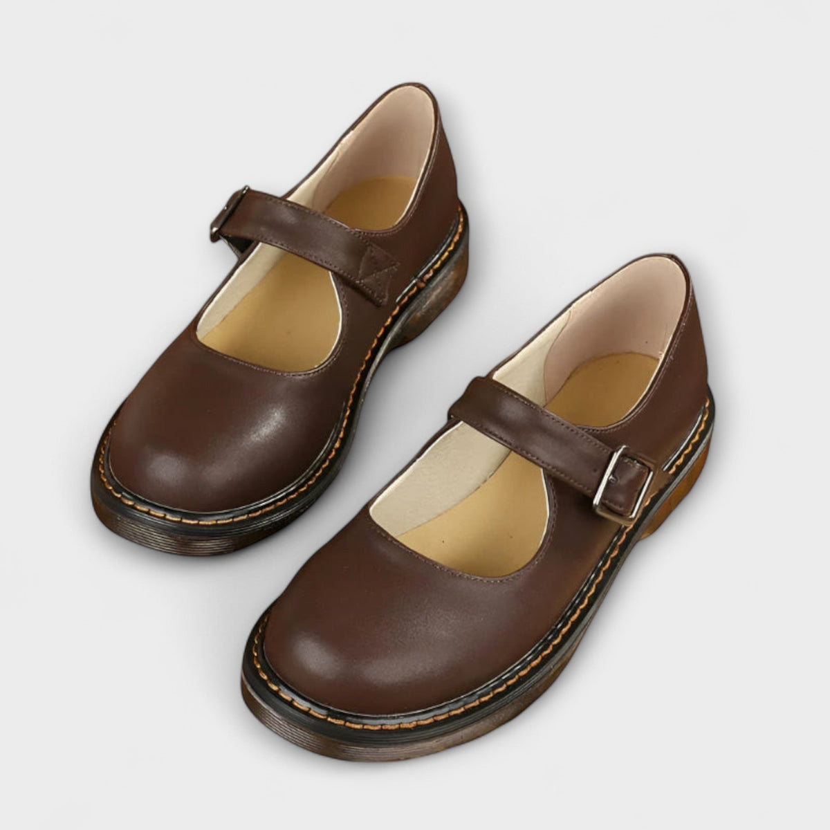 Women's Mary Jane Flat Shoes with Buckle Strap - view 1
