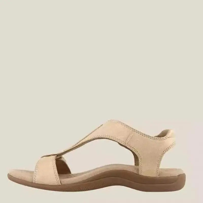 Women's orthopaedic open toe sandals in beige cushioned everyday
