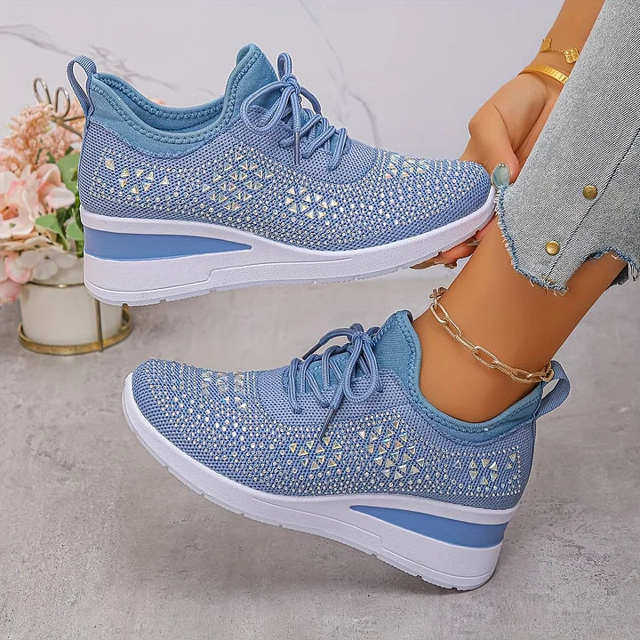 women's orthopaedic trainers with arch support - flat lay view