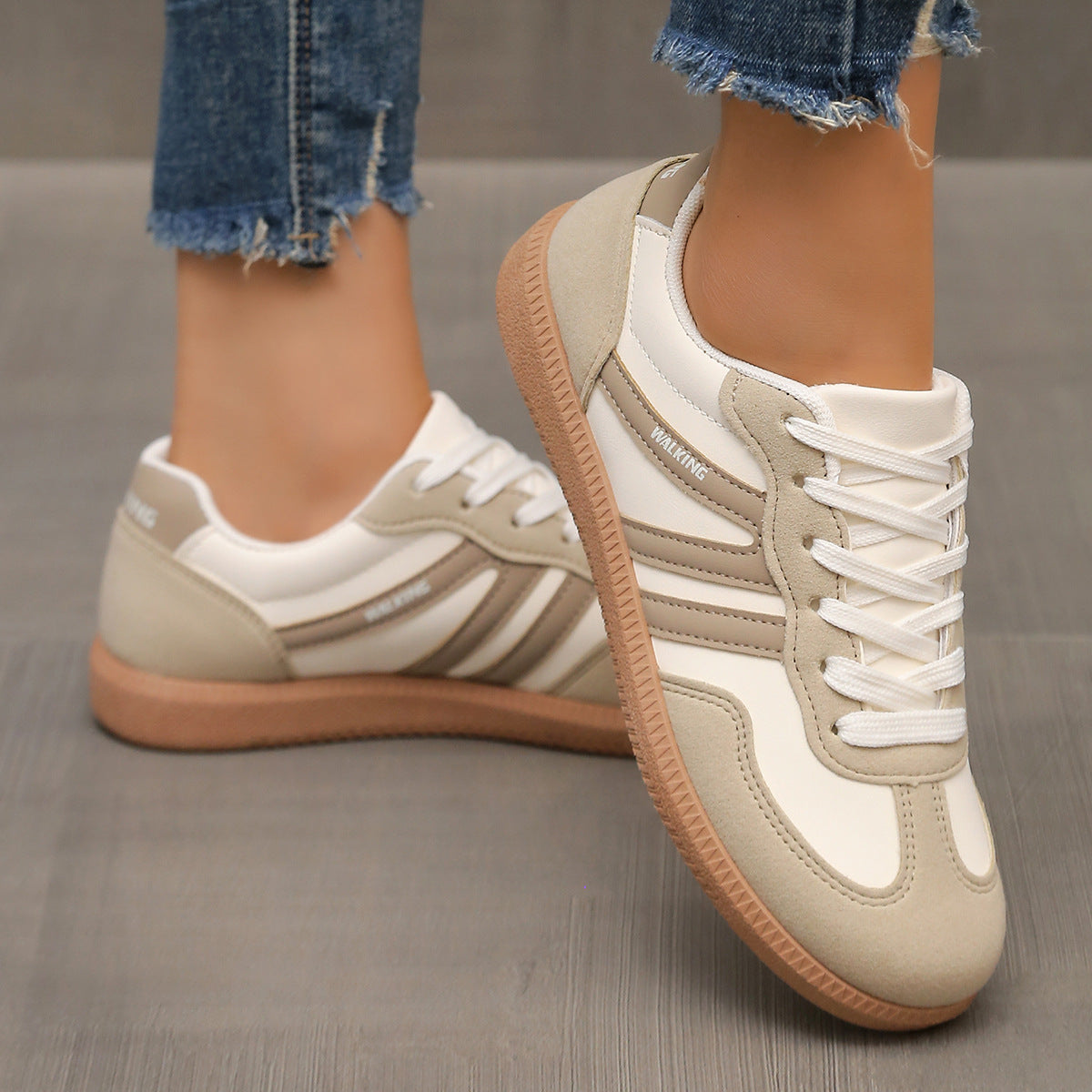 women's orthopaedic walking trainers with padded insole - side view