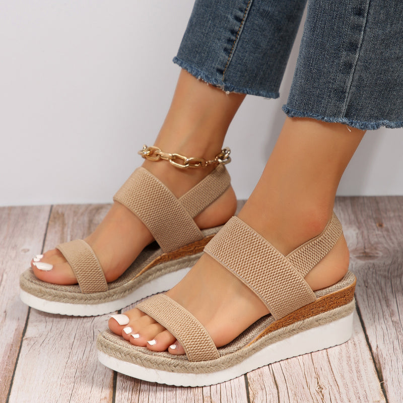 women's orthopedic cross-strap platform sandals - angle view