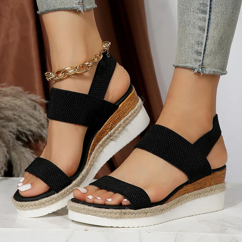 women's orthopedic cross-strap platform sandals - color view