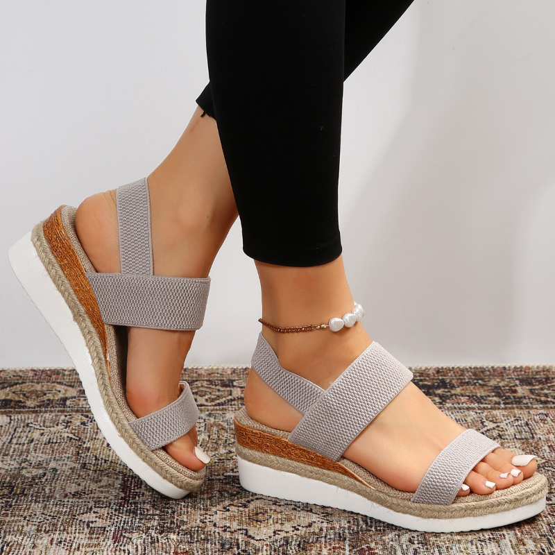 women's orthopedic cross-strap platform sandals - detail view