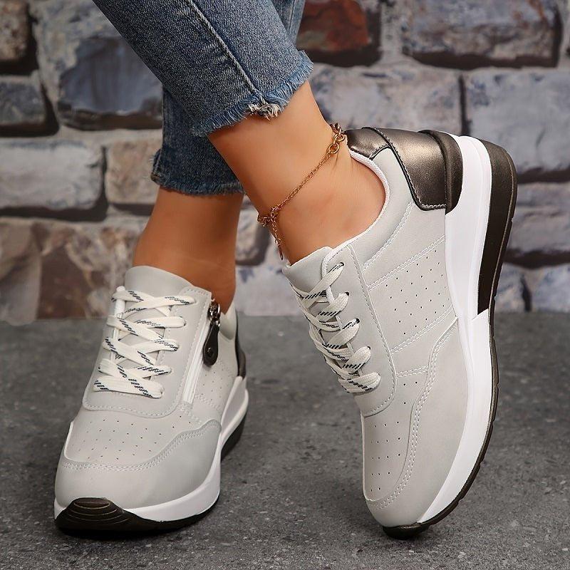women's orthopedic low-cut lace-up sneakers - sole view