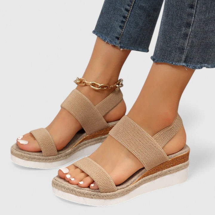 women's orthopedic platform sandals with arch support - detail view