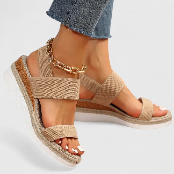 women's orthopedic platform sandals with arch support - side view