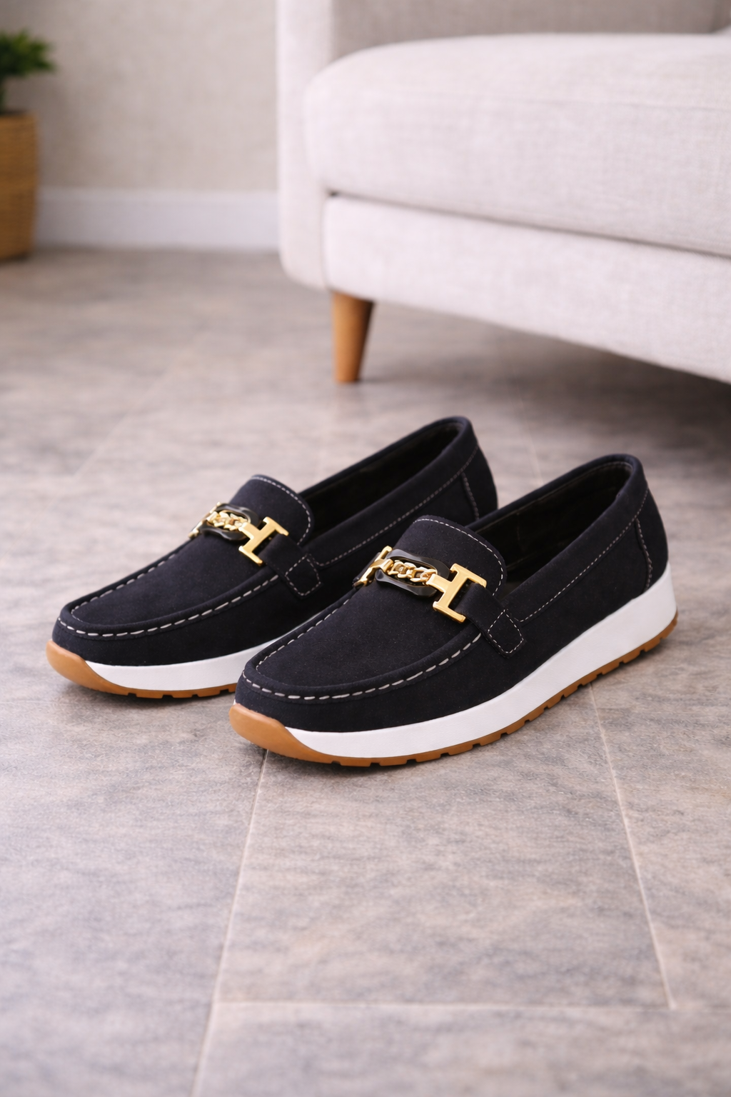 Women's Platform Loafers with Chain Detail - view 5