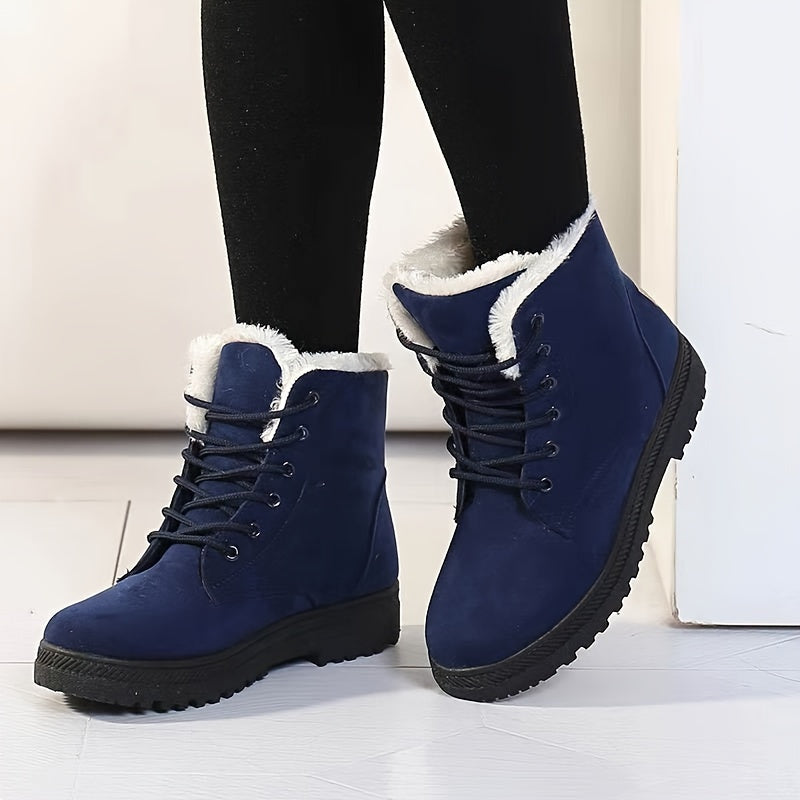 Women's Plush-Lined Lace-Up Winter Ankle Boots - view 2